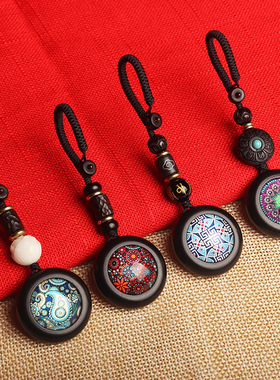 男女黑檀木随身国潮风钥匙扣