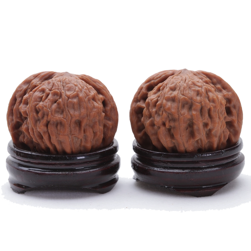 高山闷尖儿磨盘文玩麻核桃手玩把件正磨密纹矮桩狮子头精挑选配对