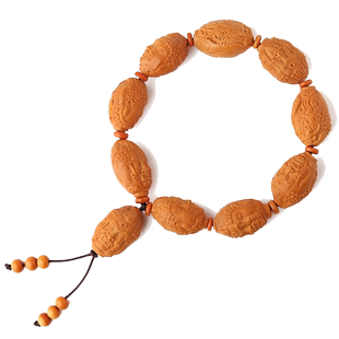 橄榄核手工雕刻一念之间手串文玩双面佛善恶一念之差橄榄胡手链男