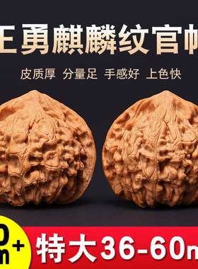 文玩核桃特大王勇血麒麟纹官帽狮子头送礼精品长辈新手练手盘把件