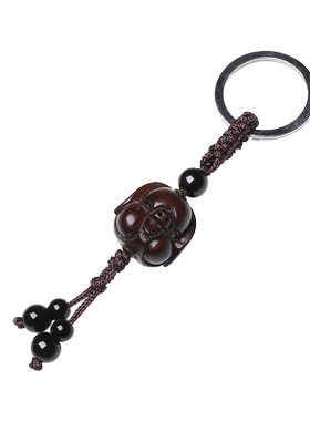 黑檀木立体钥匙扣福猪挂饰吊坠