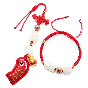 2026本命马年吉祥物红绳手链生肖属兔鸡马龙鼠随身挂件羊猪虎形型