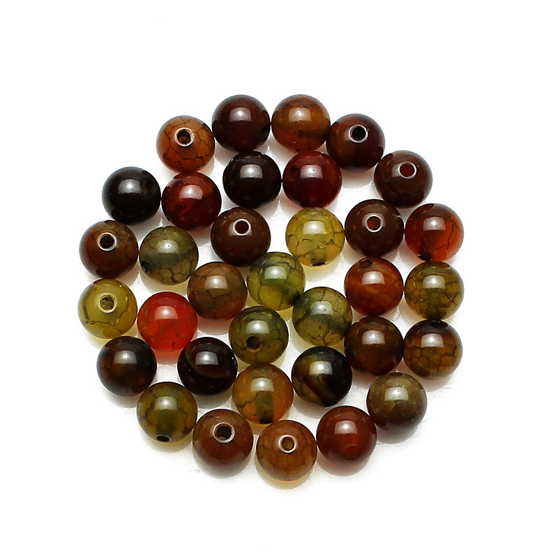 手工串珠首饰品配件手链项链制作材料配珠孔雀龙纹玛瑙龙鳞时尚