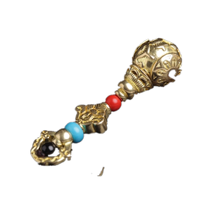 手工老黄铜做旧佛头三通星月金刚凤眼菩提子核桃文玩手串搭配材料