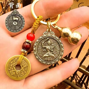 新款黄铜十二生肖本命佛守护神文殊虚空藏菩萨不动明王钥匙扣吊坠