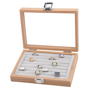 花梨纹木质戒指8条珠宝看货盘戒指耳钉手镯耳环首饰礼品美甲展示