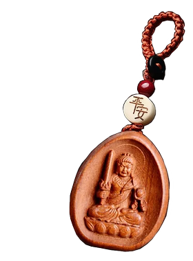 桃木生肖鸡本命佛吊坠