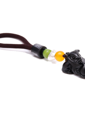 牛转乾坤吊坠黑桃木属鼠六合挂件