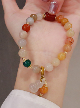 女金丝玉新中式国风彩色天然