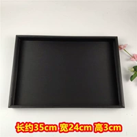 Черный снаружи + черный внутри (матовая кожа), около 35*ширина, 24*высота, 3см