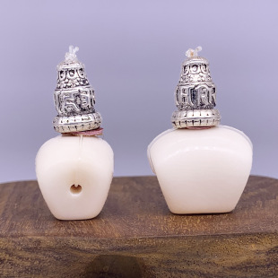 原色象牙果藏式扇面三通佛头星月金刚菩提根椰蒂文玩手串佛珠配饰