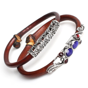 藏饰原创鸡血藤手镯精工西藏药藤镯子男士女士情侣款木手串饰品