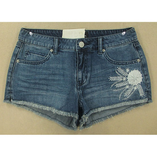 牛仔短裤 热裤 女28码 包邮 H101 外单绣花纯棉单品KHCO特价 9651