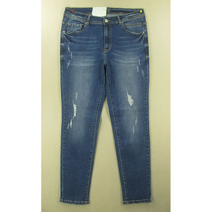 弹力破洞修身 小脚裤 4301 男32码 T101 欧版 包邮 牛仔裤 子单品