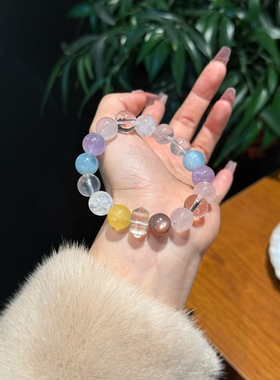 天然多宝水晶手链女款单圈时尚饰品礼物送女友闺蜜生日礼物