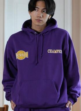 代购秋冬新款冠军潮牌正品徽章印花宽松毛线圈连帽卫衣帽衫C3A108