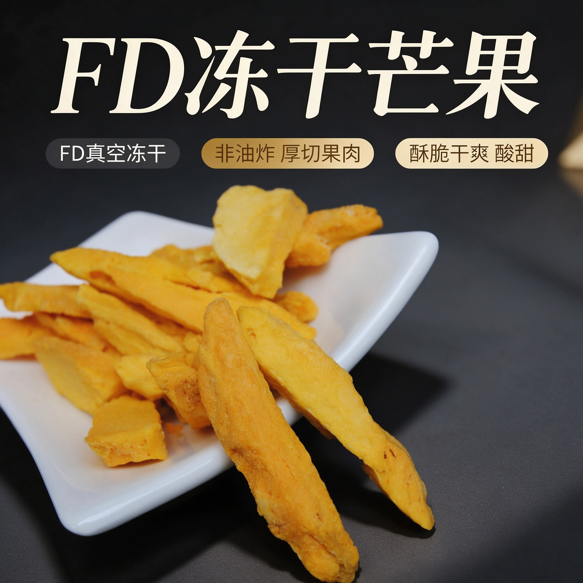 冻干芒果脆片500g 芒果干即食水果脆片芒果脆果蔬水果干非油炸