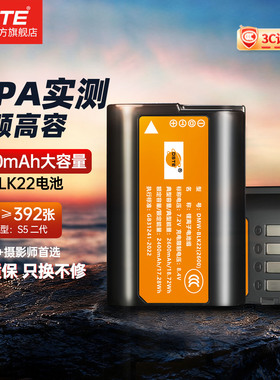 3C认证蒂森特DMW-BLK22相机电池 适用松下S5二代 DC-S5K S5M2 S9 GH7 GH6 GH5M2 S52X G9M2充电器