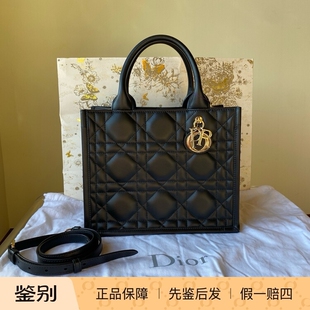 99新迪奥新款tote黑色羊皮金扣手提单肩包二手品包