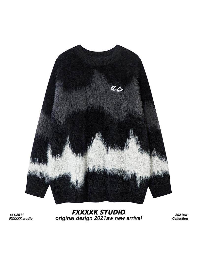 FXK 오리지널 게으른 스타일 하이 엔드 아우터는 같은 스타일의 가을과 겨울 남성과 여성 커플을위한 플러시 캐주얼 루즈 루즈 스웨터를 입습니다