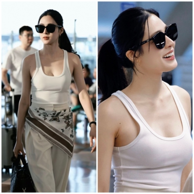 邝玲玲同款白色吊带文胸一体背心女2026夏季新款修身显瘦辣妹上衣