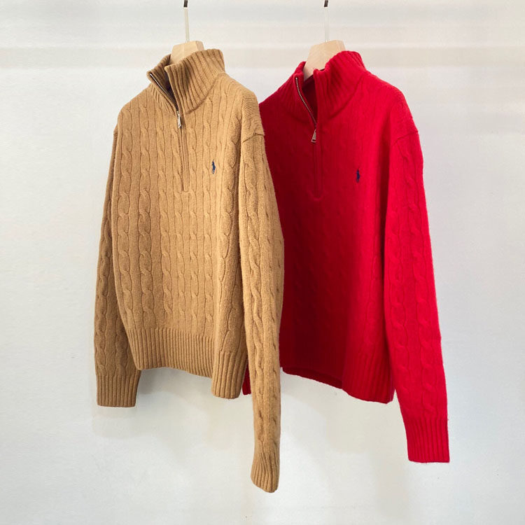 初溯2026早春新款欧货女装老钱风半拉链立领绞花套头羊毛针织毛衣,女装/女士精品,毛衣,淘宝优惠券,粉丝福利购,淘宝优惠卷