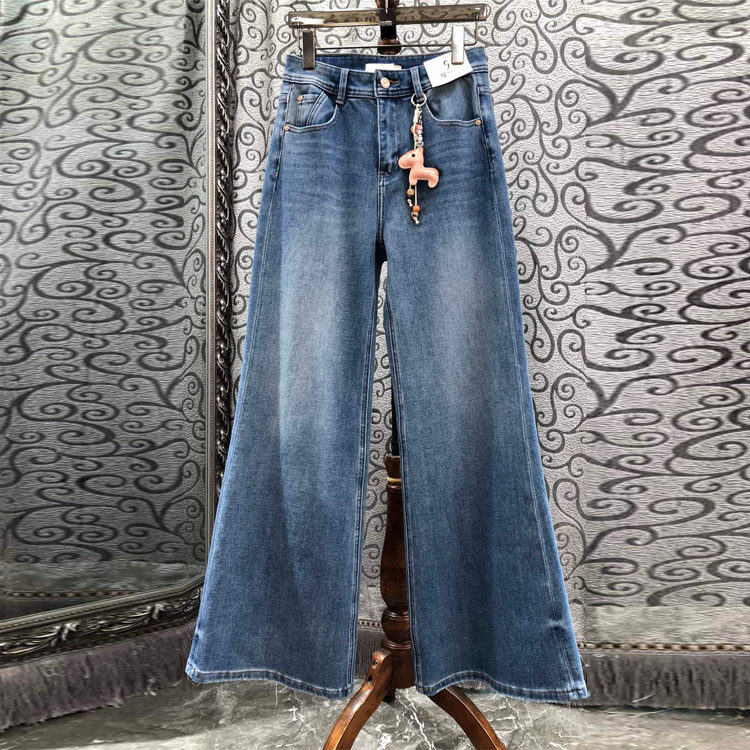 初溯家2026早春新款欧货女装高腰牛仔喇叭裤女蓝色显瘦百搭长裤,女装/女士精品,牛仔裤,淘宝优惠券,粉丝福利购,淘宝优惠卷