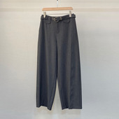 初溯家2026春季 女腰带显瘦百搭阔腿西装 新款 裤 欧货通勤高腰直筒裤