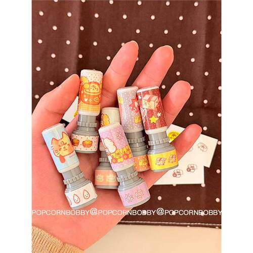 Popcornbobby 炸糊狗小元素系列光敏单色手帐diy原创设计