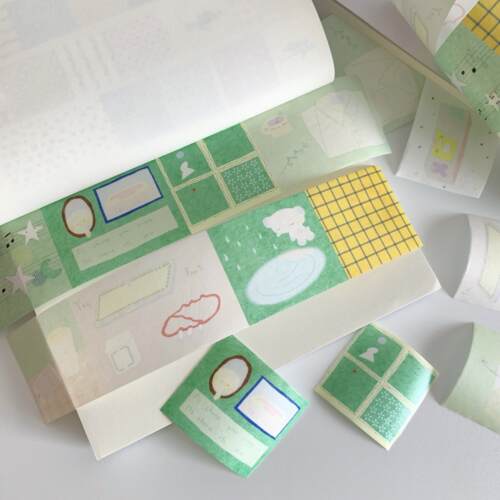 现货Lacreme 奶油派原创和纸胶带夏日新品 拼贴装饰文字可爱手帐