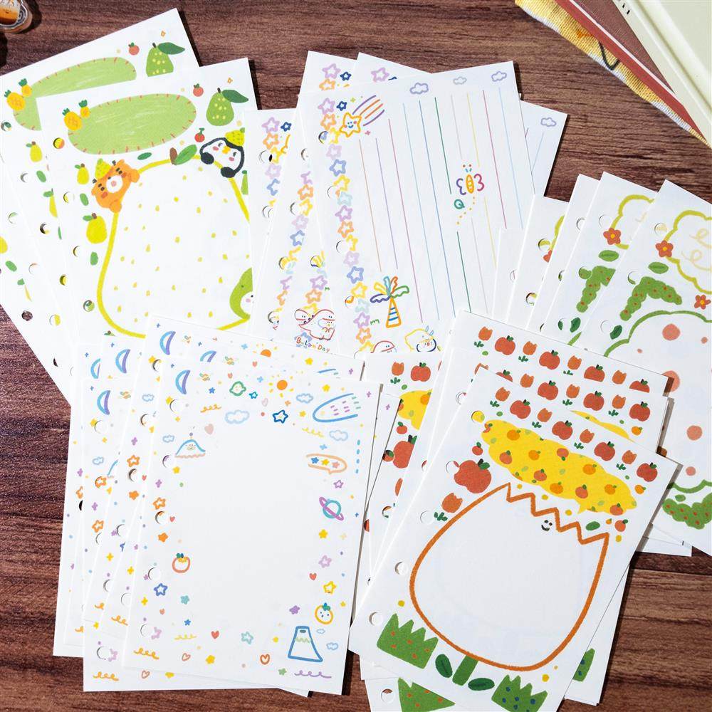 布岚手帐装饰M5A7内页打孔便签手帐素材活页内页可书写背景