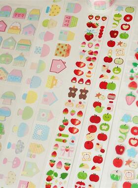 Springforth切膜贴纸房子台灯苹果草莓可爱盐系泡泡贴手帐装饰