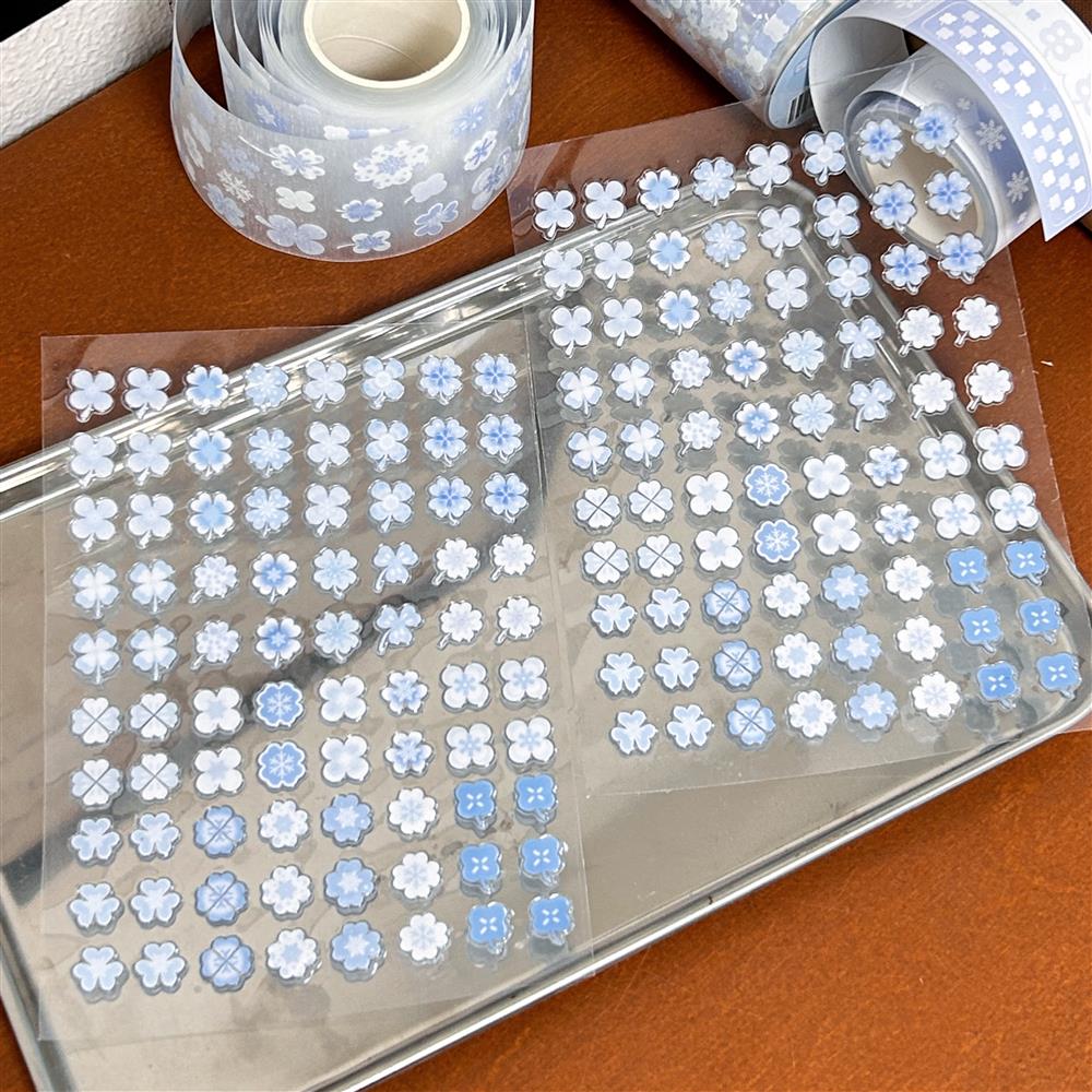 雪花四叶草透明泡泡贴COMO士多贴纸手帐装饰贴纸diy可爱ins装饰