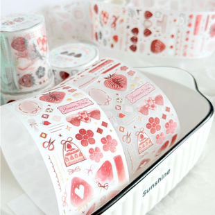 Wines贴纸卷切膜手帐胶带贴纸色系盐甜系装 饰拼贴PET合成纸咕卡