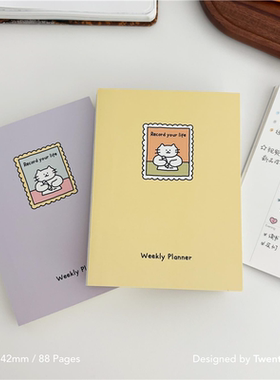 TwentyTwo可爱猫咪简约月计划周计划手帐本日程本A6记事本