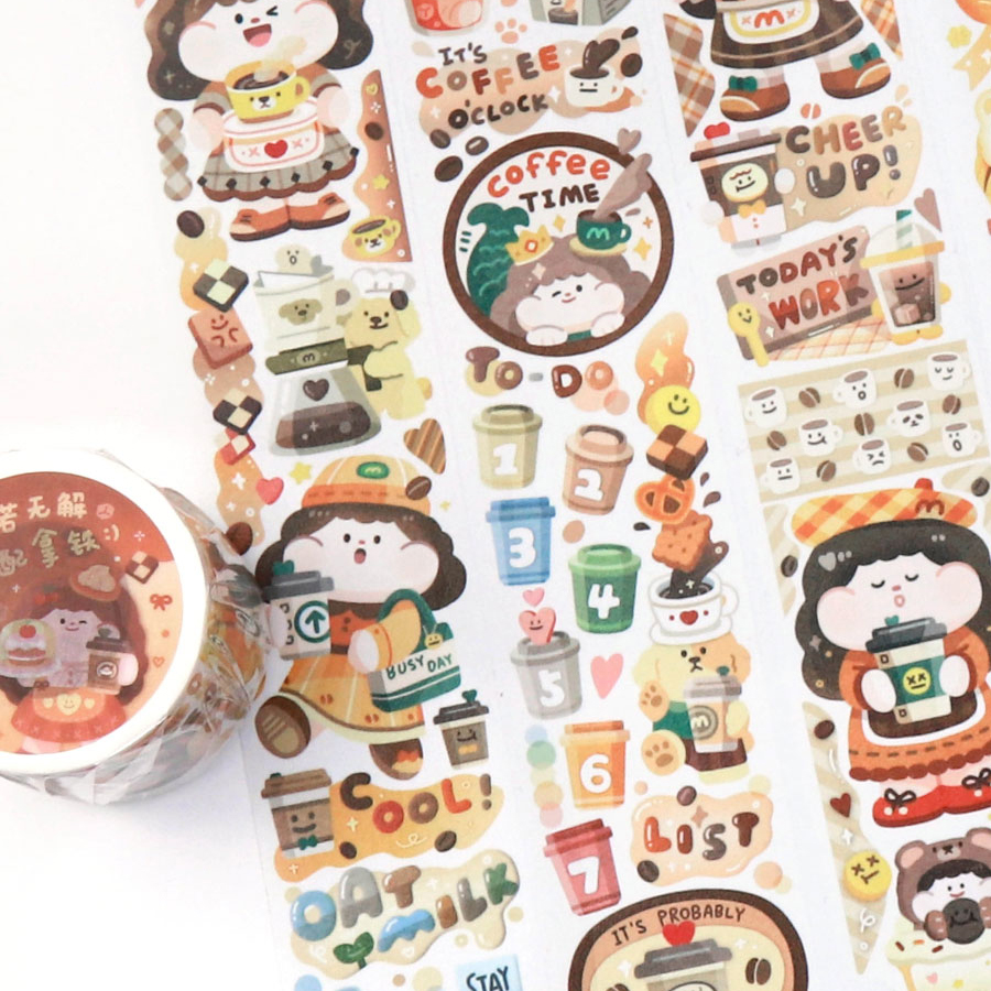 咖啡和纸纸卷胶带Meatball肉球