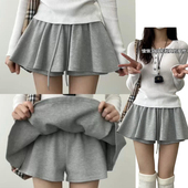百搭高腰防走光显瘦网球裙裤 灰色慵懒风短裙裤 2026新款 薄款 女夏季