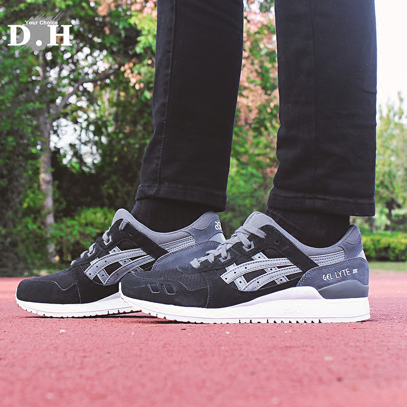 ASICS亚瑟士GEL-LYTE III黑灰环形山HL7V2-9097男女复古慢跑鞋