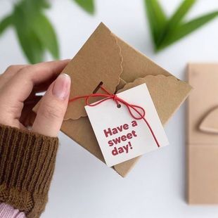 50枚 my favorite事情感谢留言卡 装饰祝福方形卡片红白吊牌5CM