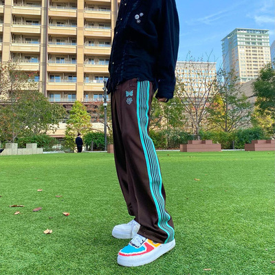 needles长裤直筒裤男蝴蝶刺绣