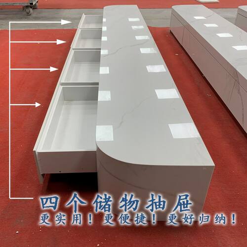 白色岩板海棠角电视柜工厂直发