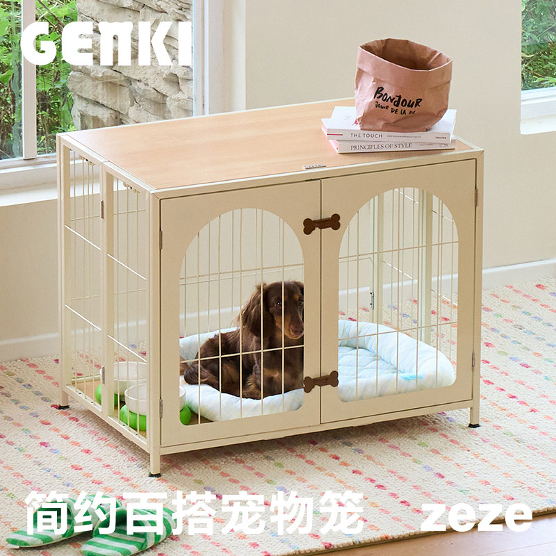 元気喵丨zeze金属狗笼子室内小型犬专用防逃脱小型可移动家用笼子