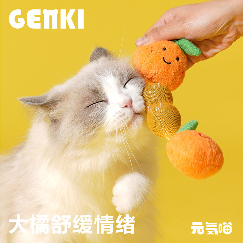 元気喵丨zeze橘子猫薄荷球猫玩具耐咬球形逗猫棒自嗨解闷猫咪玩具