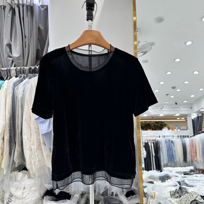 HMY31809丝绒T恤衫上衣潮