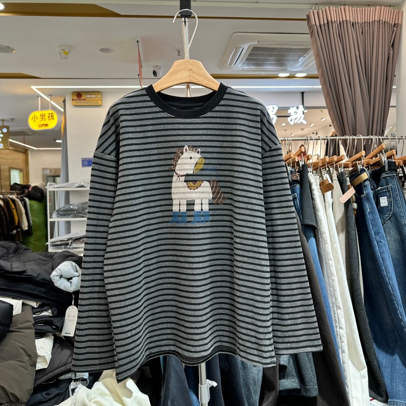 YHS壹禾色91871条纹T恤衫上衣