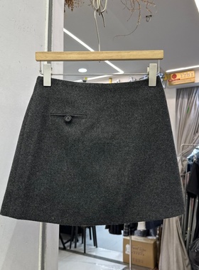 8090服饰25839正版冬季新款韩版显瘦百搭包臀呢料半身裙女A字裙潮