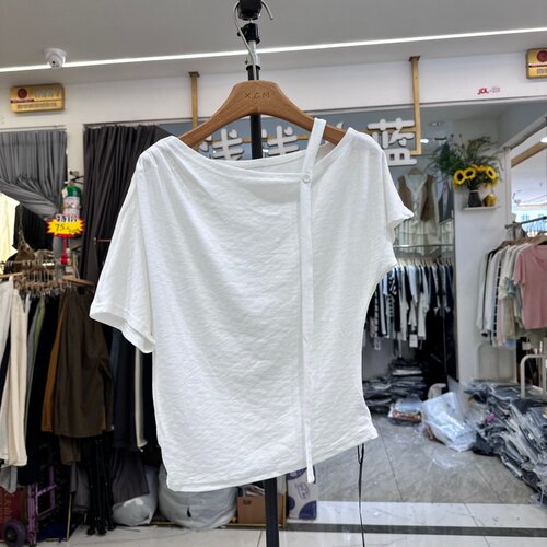 W.one99366正版一字肩T恤上衣潮