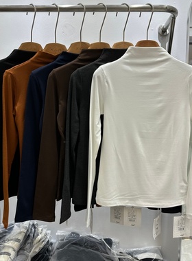 YUANXI元熙3072-3正版冬季新款韩版高领纯色光版加绒T恤打底衫女