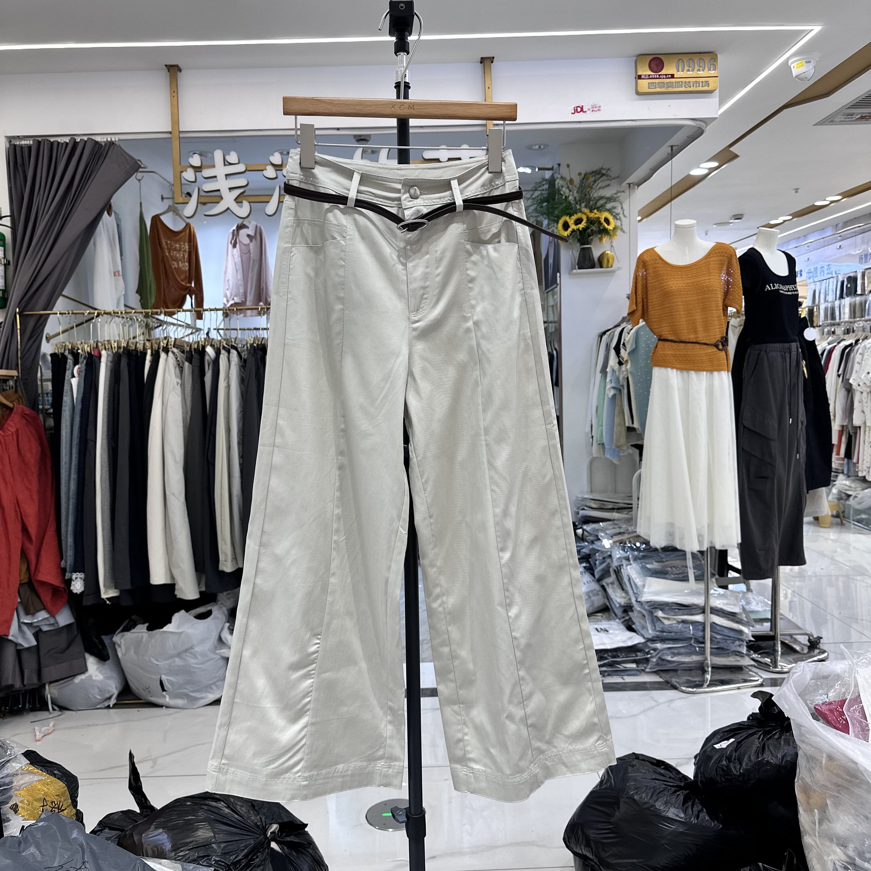 WUZHINVHAI物质女孩86216正版夏新款韩版超柔天丝休闲裤女阔腿裤