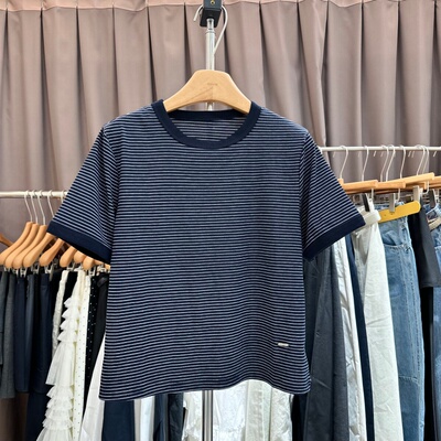 YHS92075韩系条纹T恤上衣潮